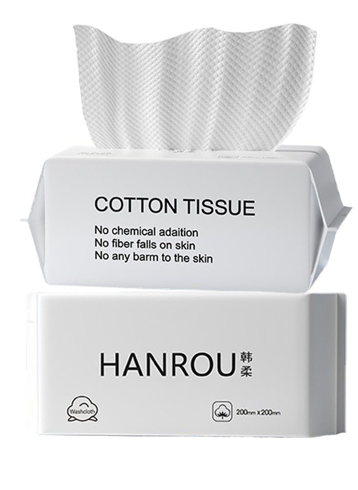 Generic 2 Pack Disposabel Face Cloths for Washing 100% Cotton Soft Facial Towel Lint Free Makeup Removing Towel  - Image 1