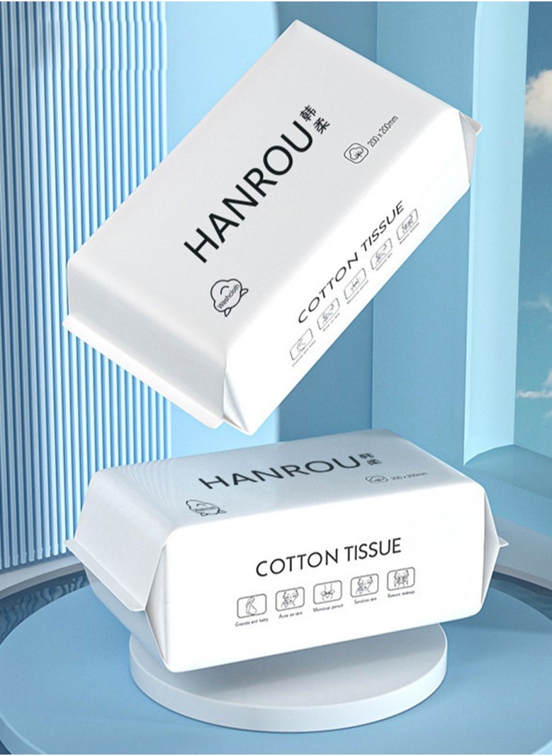 Generic 2 Pack Disposabel Face Cloths for Washing 100% Cotton Soft Facial Towel Lint Free Makeup Removing Towel  - Image 2