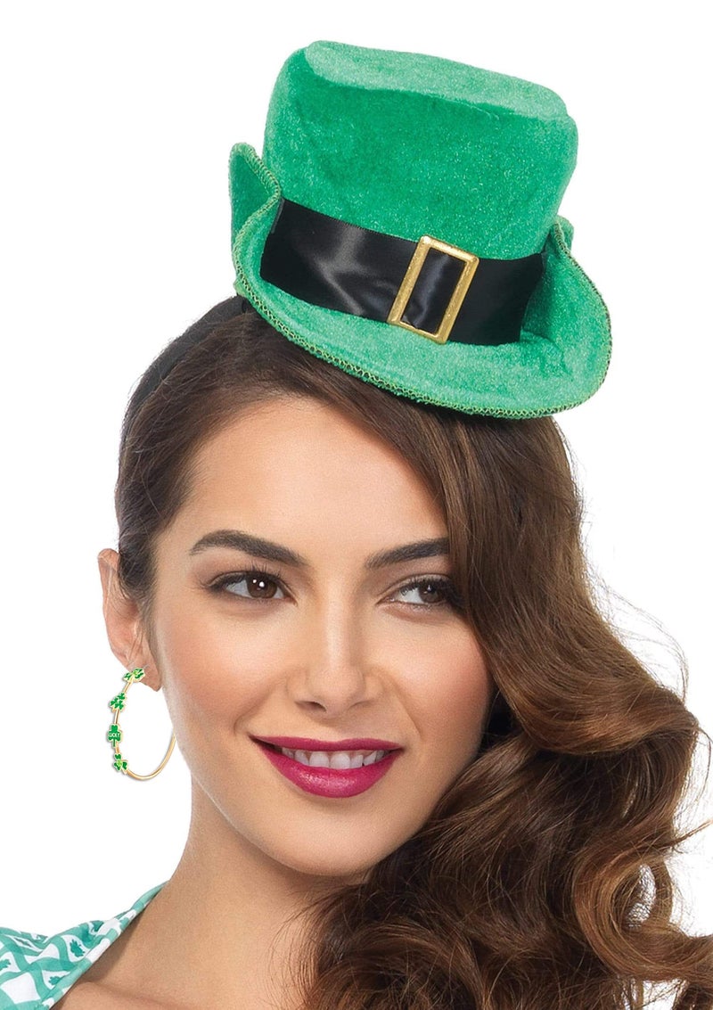 BVGA St Patrick's Day Hoop Earrings Green Shamrock Charm Earrings Festive Clover Luck Hat Leprechaun Funny Irish Hoop Earrings Jewelry Gift for Women - Image 5