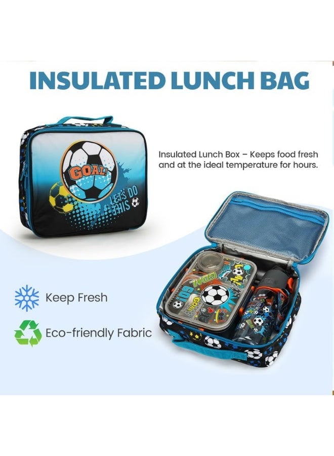 Lucky Kids 3-in-1 Lunch Box Set for Kids 3-Compartment Stainless Steel Bento Box with Insulated Bag & Water Bottle Leakproof, BPA-Free - Image 4