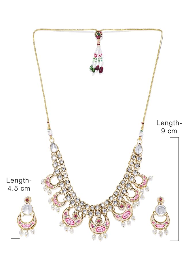 erorex Kundan Jewelery Set For Women Golden Zpfk7839 - Image 5