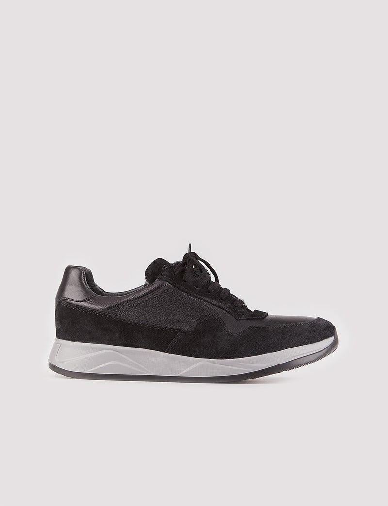 Cabani Special Design Amalfi Real Leather Light Sole Men's Sneaker Shoes 507M1520 Black  - Image 1