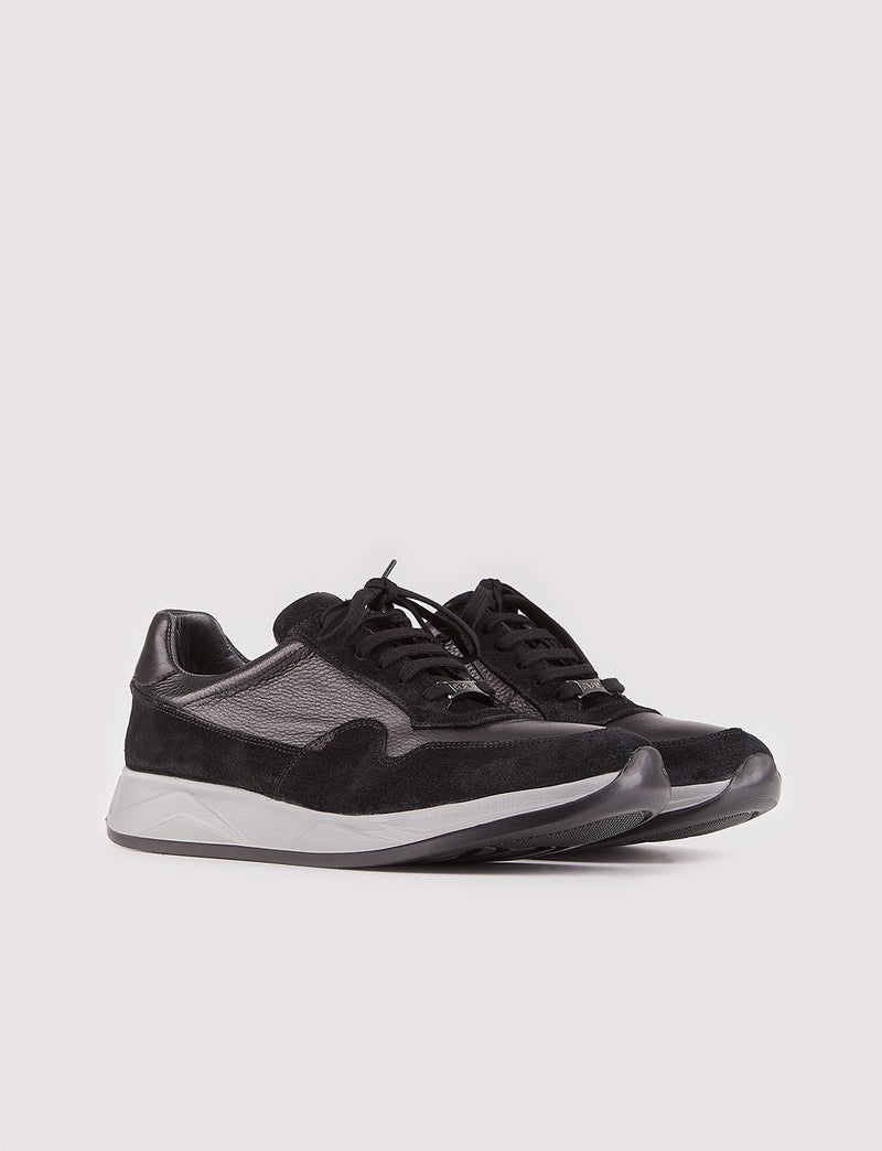 Cabani Special Design Amalfi Real Leather Light Sole Men's Sneaker Shoes 507M1520 Black  - Image 2
