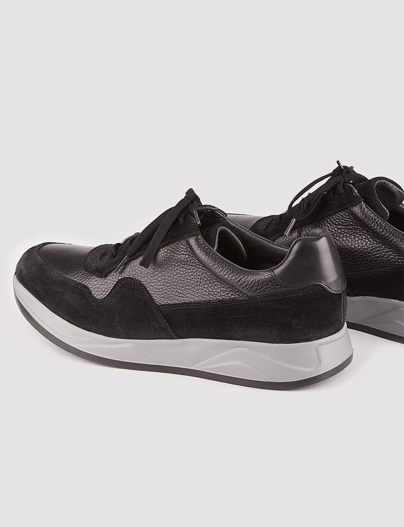 Cabani Special Design Amalfi Real Leather Light Sole Men's Sneaker Shoes 507M1520 Black  - Image 4