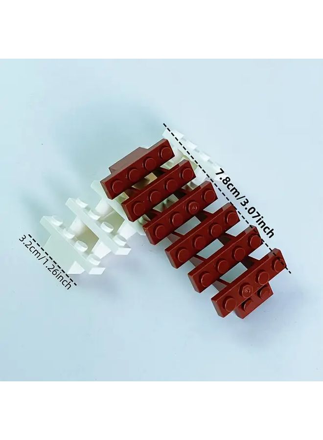 Set Of 4 Brown Staircase Bricks DIY Building Blocks For House Garden Accessories Gift Parts - Image 2