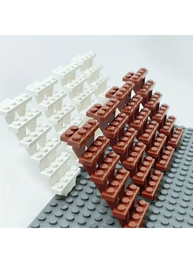 Set Of 4 Brown Staircase Bricks DIY Building Blocks For House Garden Accessories Gift Parts - Image 4