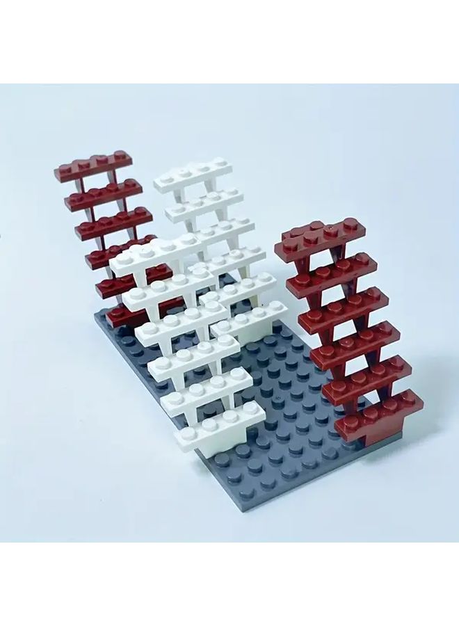 Set Of 4 Brown Staircase Bricks DIY Building Blocks For House Garden Accessories Gift Parts - Image 5