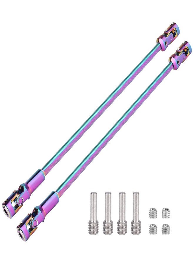 Hobbyfire Cut to Length Drive Shaft Stainless Steel 232-248mm Universal Joint Driveshaft for 1/10 RC Crawler Axial SCX10 Capra TRX4 Redcat Gen8 Gen7 Upgrades Parts(Rainbow) - Image 1