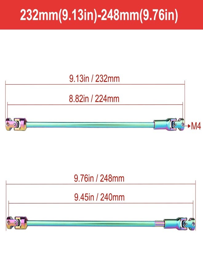 Hobbyfire Cut to Length Drive Shaft Stainless Steel 232-248mm Universal Joint Driveshaft for 1/10 RC Crawler Axial SCX10 Capra TRX4 Redcat Gen8 Gen7 Upgrades Parts(Rainbow) - Image 2