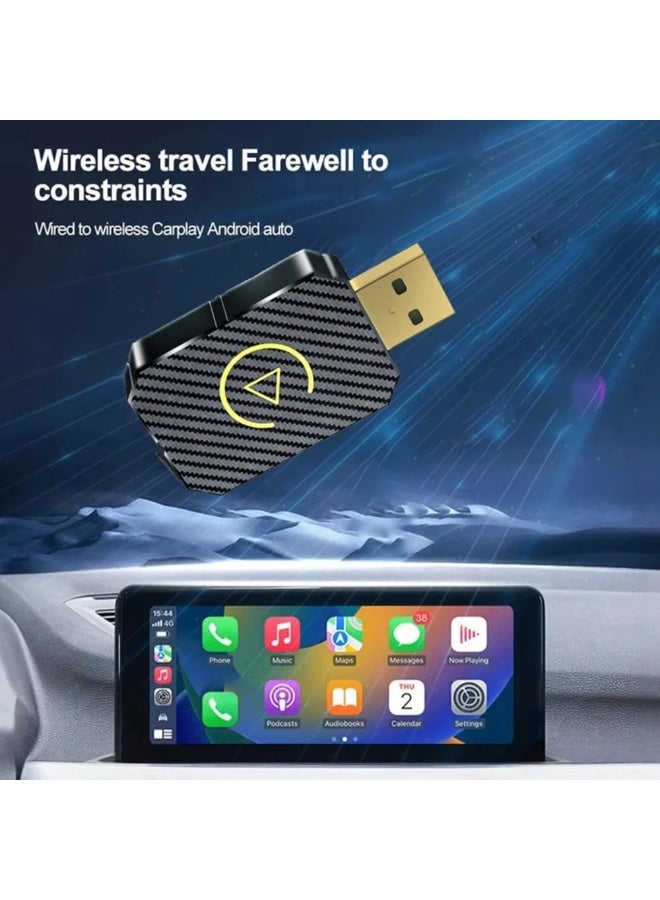 Wireless CarPlay Adapter – USB Car Infotainment Dongle, iOS 10+, Plug & Play, Auto-Connect, Carbon Fibre Design - Image 3
