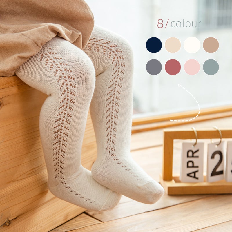 Spanish Style Thin Hollow Mesh Infant And Toddler Leggings Wheat Ear Transfer Pantyhose - Image 2