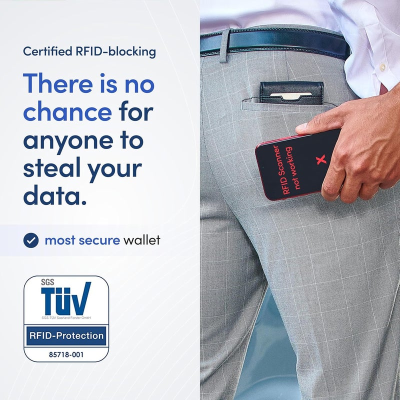 TRAVANDO Mens Wallet with Money Clip AUSTIN RFID Blocking Bifold Credit Card Holder for Men with Gift Box - Image 4