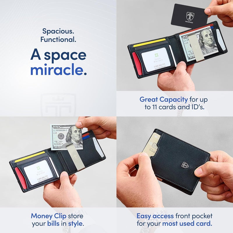 TRAVANDO Mens Wallet with Money Clip AUSTIN RFID Blocking Bifold Credit Card Holder for Men with Gift Box - Image 3