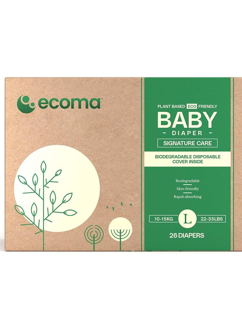 حفاضات أطفال نباتية، مضادة للحساسية، مقاس ٤ (١٠-١٥ كجم)، كبيرة | خالية من المواد الكيميائية | للاستخدام النهاري والليلي | ناعمة للغاية | مناسبة للبشرة الحساسة | بدون رائحة | مُغلّفة بطريقة صحية | ٤٥٪ نباتات