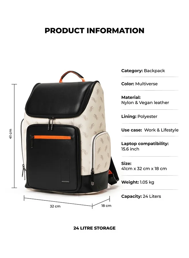 Mokobara MOKOBARA The Hovercraft Backpack Water-Resistant 15.6" Laptop Bag with Luggage Sleeve for Work, Travel, and Daily Use - Suitable for Men and Women (White)