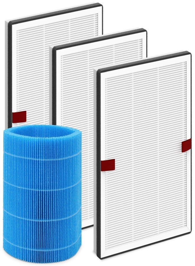 Harebery DH3i Replacement Filters Compatible with Blueair 2-in-1 Purify + Humidify | 3 Particle Filters + 1 Wick Filter - Image 1