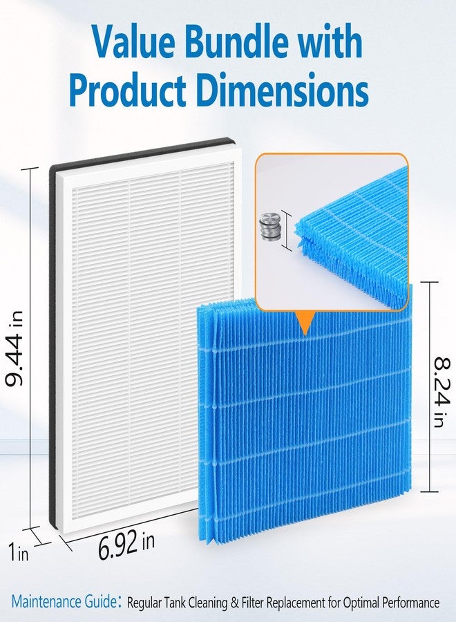 Harebery DH3i Replacement Filters Compatible with Blueair 2-in-1 Purify + Humidify | 3 Particle Filters + 1 Wick Filter - Image 4