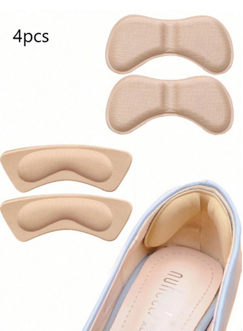 Generic Set of 4 Beige Shoe Heel Pads - Cushioned Inserts for Heel Protection and Blister Prevention  - Image 1