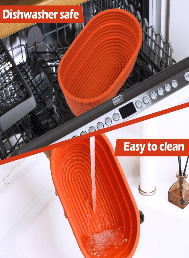 Webake Oval Bread Proofing Basket Silicone, 10 Inches Collapsible Sourdough Bread Baking Supplies Dough Proofing Bowl Containers Oven Safe Baking Gifts for Bakers - Image 4