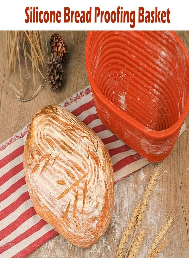 Webake Oval Bread Proofing Basket Silicone, 10 Inches Collapsible Sourdough Bread Baking Supplies Dough Proofing Bowl Containers Oven Safe Baking Gifts for Bakers - Image 5