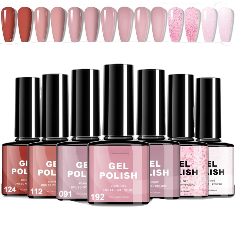 UV LED Gel Polish Set - 7 Popular Autumn Winter Colors, Long-Lasting Chip-Resistant Wear, High Color Saturation for Salon Professionals and At-Home DIY Beginners - Image 1