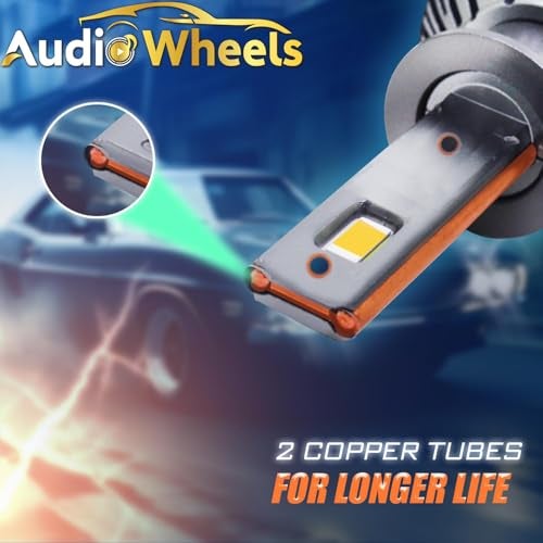 Audio Wheels H1 Car LED Headlight Conversion Kit - 110W, 16000LM, Super Bright 6000K Cool White Light Bulbs, IP68, Plug-N-Play, 2-Year Warranty - Image 4