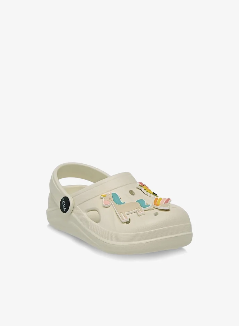 Aqua Girls Unicorn Jibbitz Charm Clogs