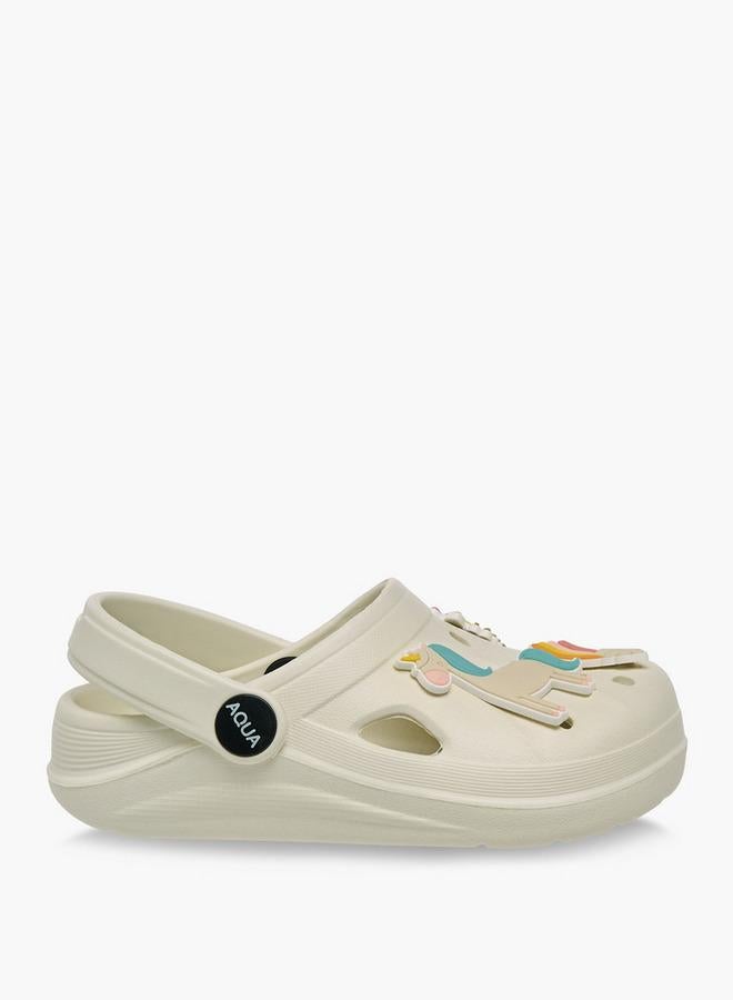 Aqua Girls Unicorn Jibbitz Charm Clogs - Image 3