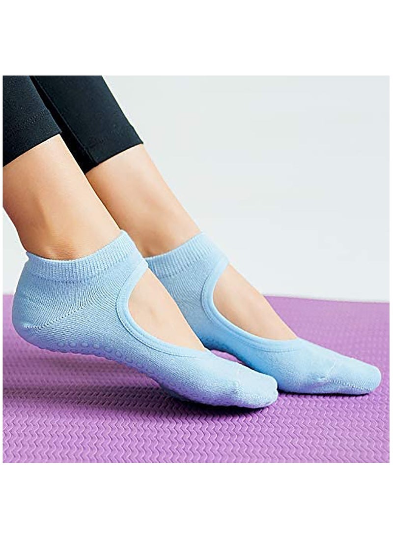 SYOSI Ladies Anti-Slip Yoga Socks, Pilates Socks, Anti-Slip Grip Socks for Sports Dance Backless Professional Anti-Slip Pilates Fitness(6 Pairs)  - Image 3