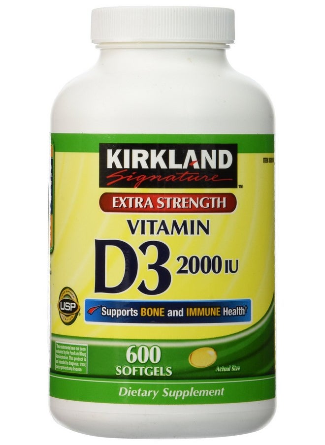 Kirkland Kirkland Extra Strength Vitamin D-3 2000 IU 600 Soft Gels 