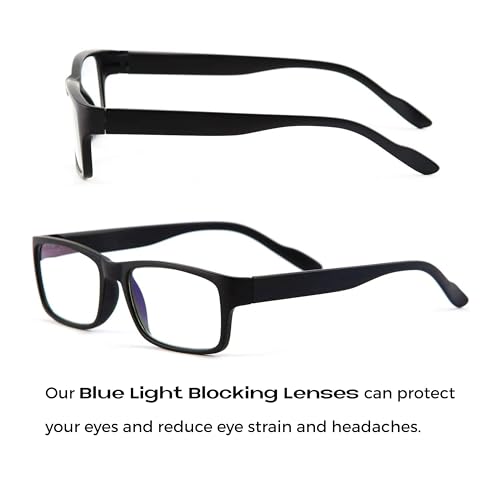 Readerest Blue Light Blocking Glasses - Stylish Computer Eyewear with 1.75 Magnification - UV Protection Vision Aid for Eye Strain and Glare Reduction - Lightweight Frames for Men and Women (Black) - Image 3
