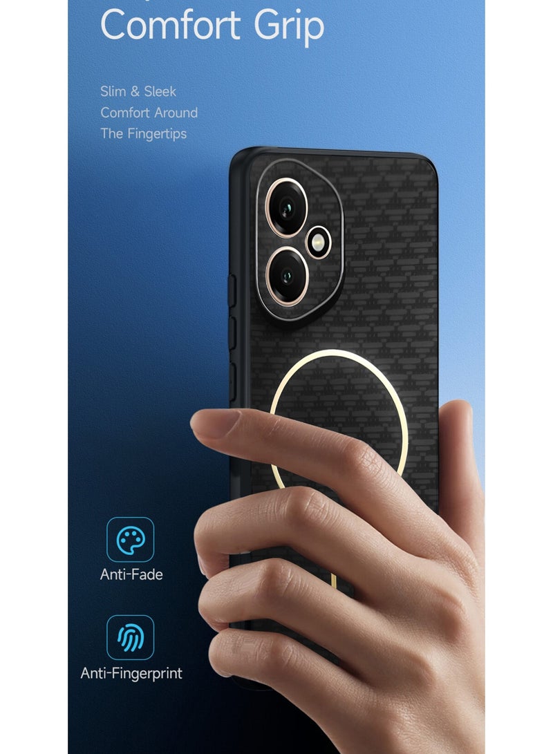 دبليو تيك غطاء خلفي صلب بتقنية ماغسيف من هونر 400 5G لعام 2025 - أسود - مصنوع من قماش الكربون - Image 2