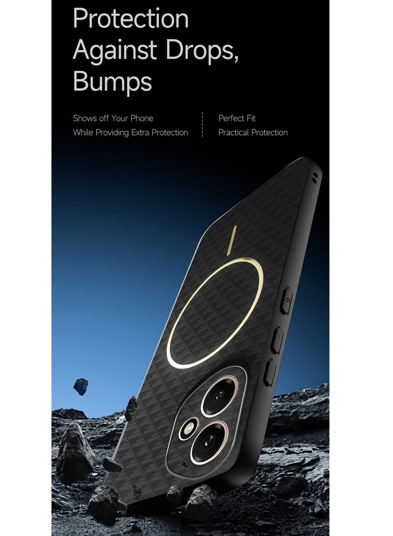 دبليو تيك غطاء خلفي صلب بتقنية ماغسيف من هونر 400 5G لعام 2025 - أسود - مصنوع من قماش الكربون - Image 3