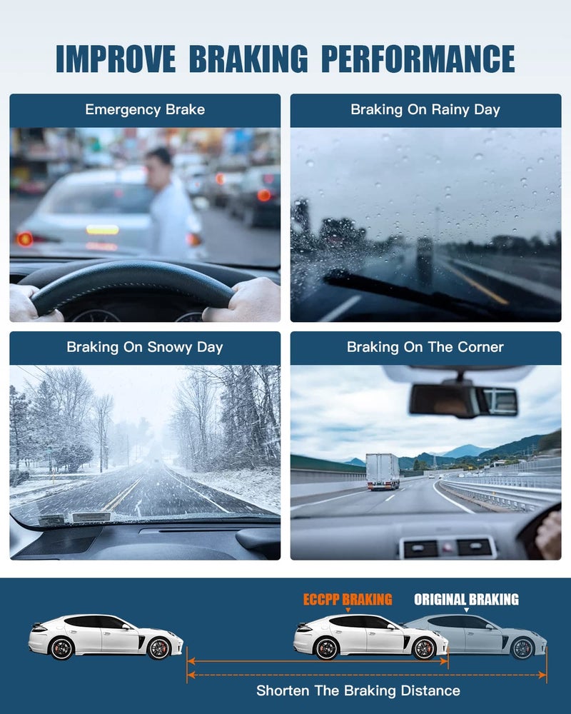 ECCPP مجموعة فرامل ECCPP، دوارات فرامل قرصية وأقراص فرامل سيراميكية [2+4] تناسب 1990 1991 1992 1993 1994 1995 1996 1997 1998 1999 2000 لهوندا سيفيك، 1993 1994 1995 1996 1997 لهوندا سيفيك ديل سول - Image 5