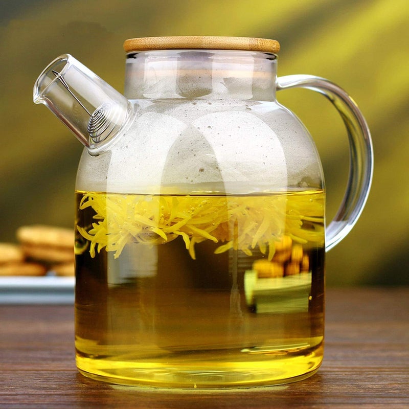 Diablos Borosilicate Glass Jug with Air Tight Bamboo lid 18 LTR Glass Jug for Water Juice Milk Tea Coffee 1 PC - Image 5