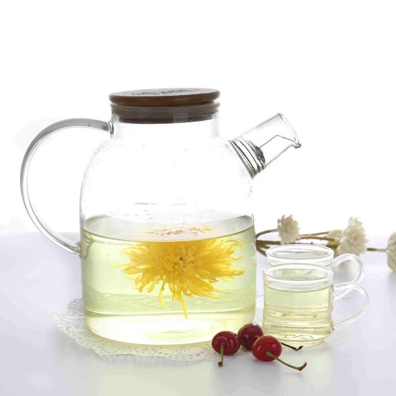 Diablos Borosilicate Glass Jug with Air Tight Bamboo lid 18 LTR Glass Jug for Water Juice Milk Tea Coffee 1 PC - Image 4
