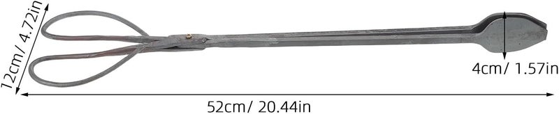 Generic Heavy Duty Fireplace Log Tongs 52cm Black Iron Firewood Grabber for Indoor Outdoor Fire Pit and Camping Stove - Image 1