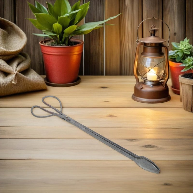 Generic Heavy Duty Fireplace Log Tongs 52cm Black Iron Firewood Grabber for Indoor Outdoor Fire Pit and Camping Stove - Image 4