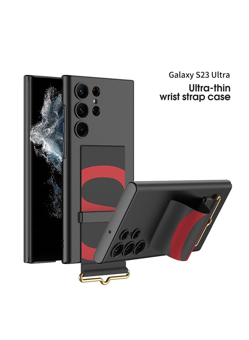 جي كي كي غطاء واقٍ مقاوم للصدمات مع سوار معصم لهاتف Galaxy S23 أسود للغاية - Image 1