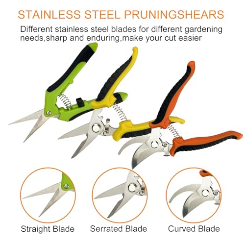 lengnoyp Pruning Shears, 5 Pack Garden Shears with Gardening gloves, Clippers Handheld, Stainless Steel Garden Snips, Lengnoyp Pruners for Gardening - Image 5