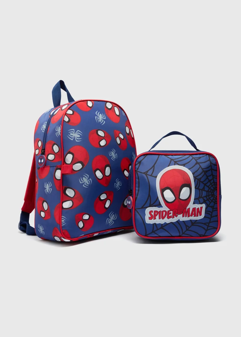 Matalan Boys Navy Spiderman Backpack Set