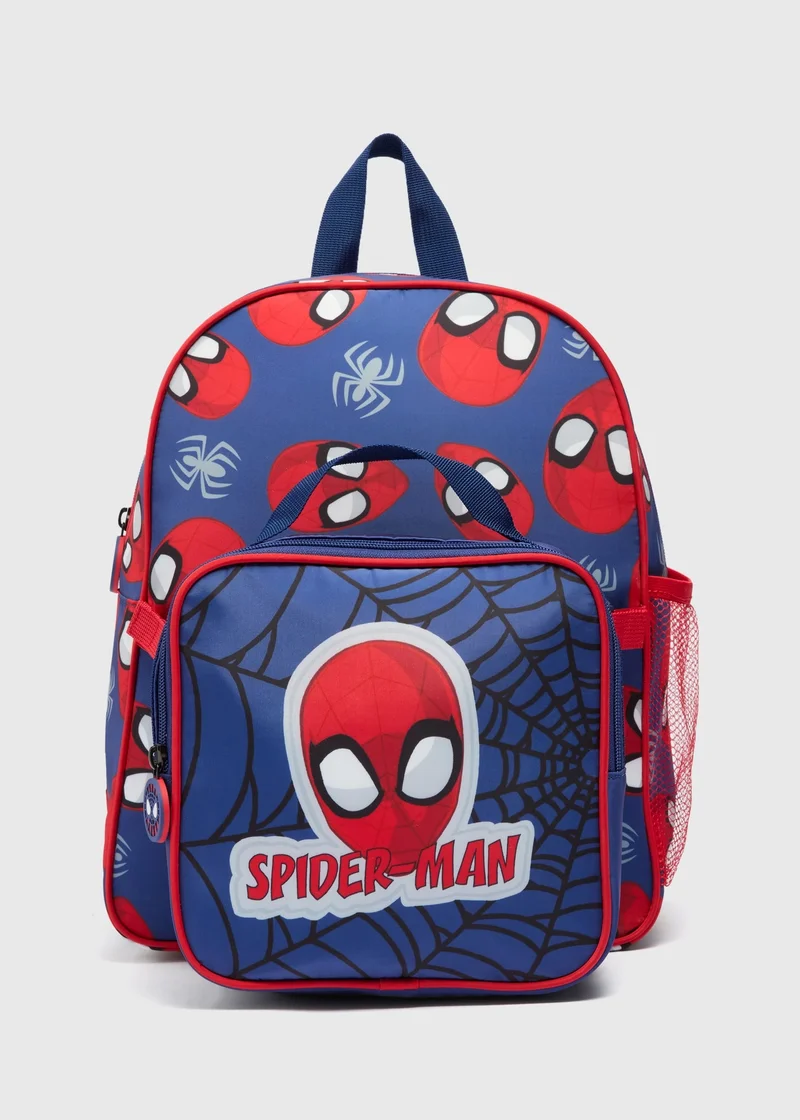 Matalan Boys Navy Spiderman Backpack Set