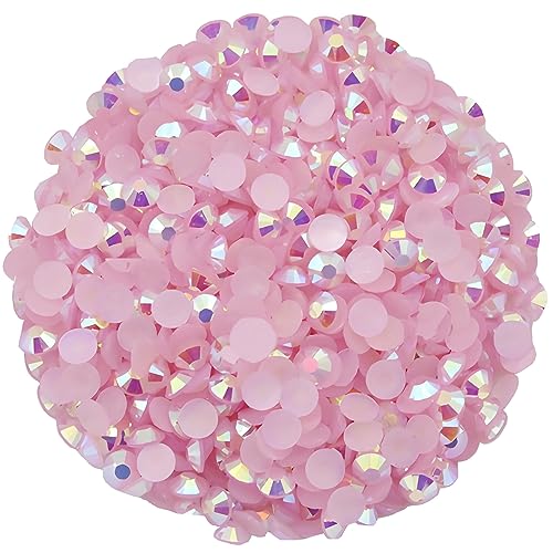 LAVIYO 4500 Pcs SS6 2mm AB Flatback Rhinestones for Nails Art Crafts Glitter Round Shine Gems Crystals DIY Clothes Shoes Light Pink AB - Image 1