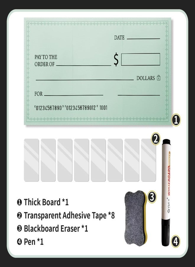 AMOILS 30 x 16 Inches Foldable Giant Check for Presentations, Dry Erase Big Blank Check, Large Fake Check, Oversized Checks for Fundraisers, Prizes, Awards,Retirement, Charity & Donation Events - Image 4