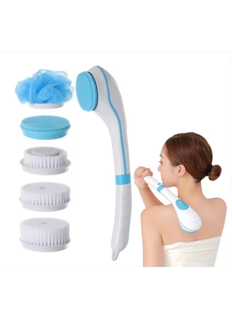 Multi-Functional, Multi-Head Electric Shower Brush To Deeply Clean All Parts Of The Body - Blue