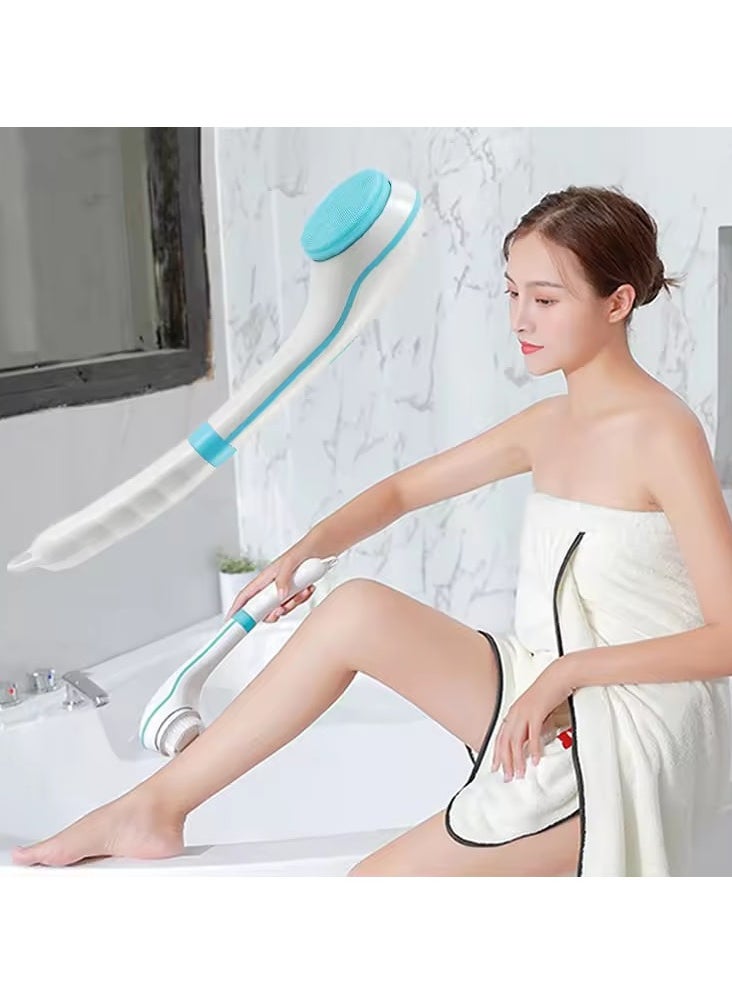 Multi-Functional, Multi-Head Electric Shower Brush To Deeply Clean All Parts Of The Body - Blue
