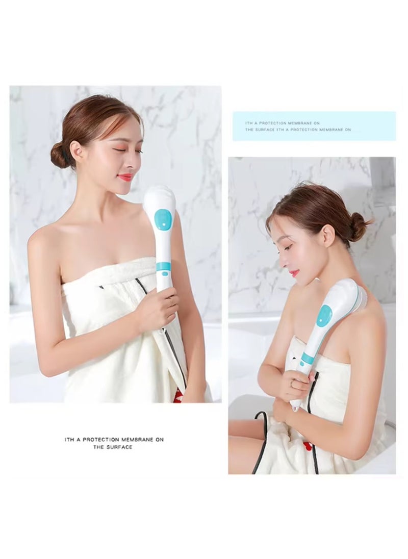 Multi-Functional, Multi-Head Electric Shower Brush To Deeply Clean All Parts Of The Body - Blue