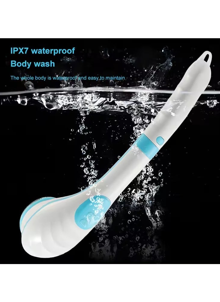 Multi-Functional, Multi-Head Electric Shower Brush To Deeply Clean All Parts Of The Body - Blue