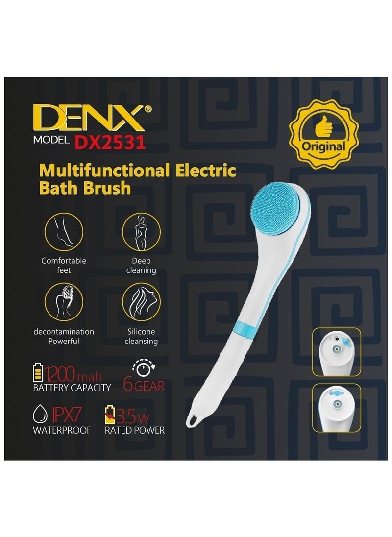Multi-Functional, Multi-Head Electric Shower Brush To Deeply Clean All Parts Of The Body - Blue