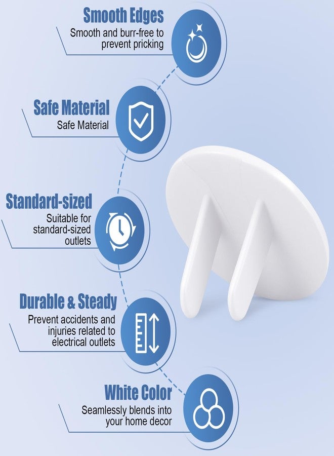 Rindion 65 Pcak Outlet Plug Covers, White Baby Proof Outlet Covers, Plastic Electrical Socket Covers for Outlets, Easy Installation, Durable and Steady Wall Plug Covers for Home and Office - Image 2